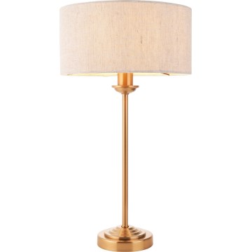 Endon 110728 - Stolní lampa HIGHCLERE 1xE14/7W/230V béžová/mosaz pr. 25 cm
