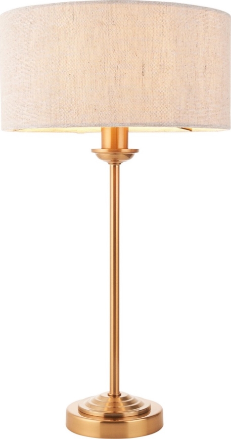 Endon 110728 - Stolní lampa HIGHCLERE 1xE14/7W/230V béžová/mosaz pr. 25 cm