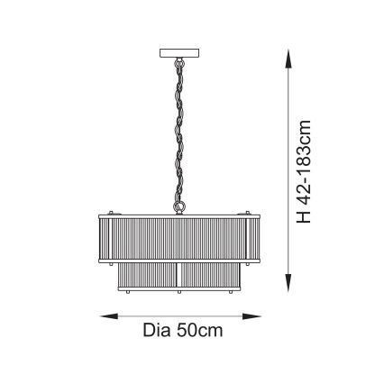 Endon 110944 - Lustr na řetězu RIDGETON 5xE14/6W/230V mosaz