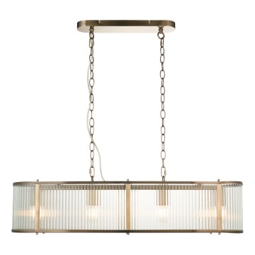 Endon 110945 - Lustr na řetězu RIDGETON 4xE14/6W/230V mosaz/čirá
