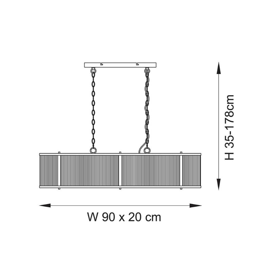 Endon 110945 - Lustr na řetězu RIDGETON 4xE14/6W/230V mosaz/čirá