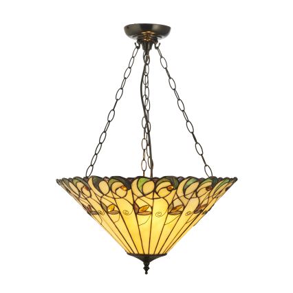 Endon 111881 - Lustr na řetězu Tiffany JAMELIA 3xE27/10W/230V pr. 50 cm