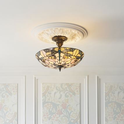 Endon 111892 - Přisazený lustr Tiffany ASHTON 3xE27/10W/230V pr. 45 cm