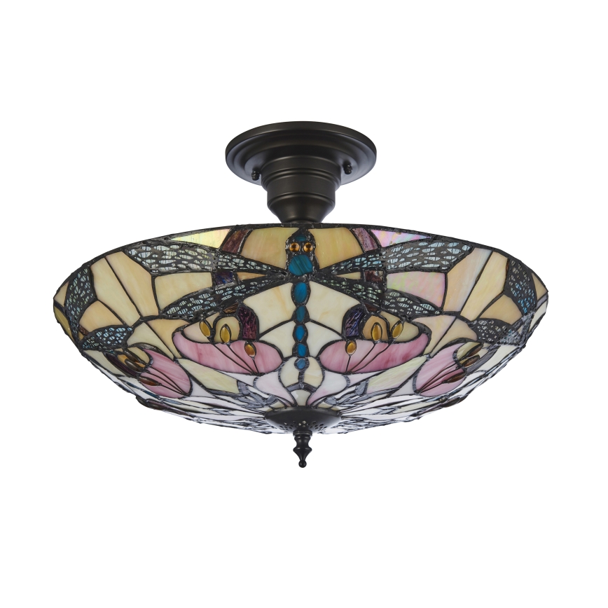 Endon 111892 - Přisazený lustr Tiffany ASHTON 3xE27/10W/230V pr. 45 cm