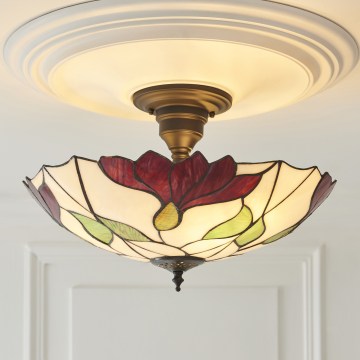Endon 111896 - Přisazený lustr Tiffany BOTANICA 3xE27/10W/230V pr. 45 cm