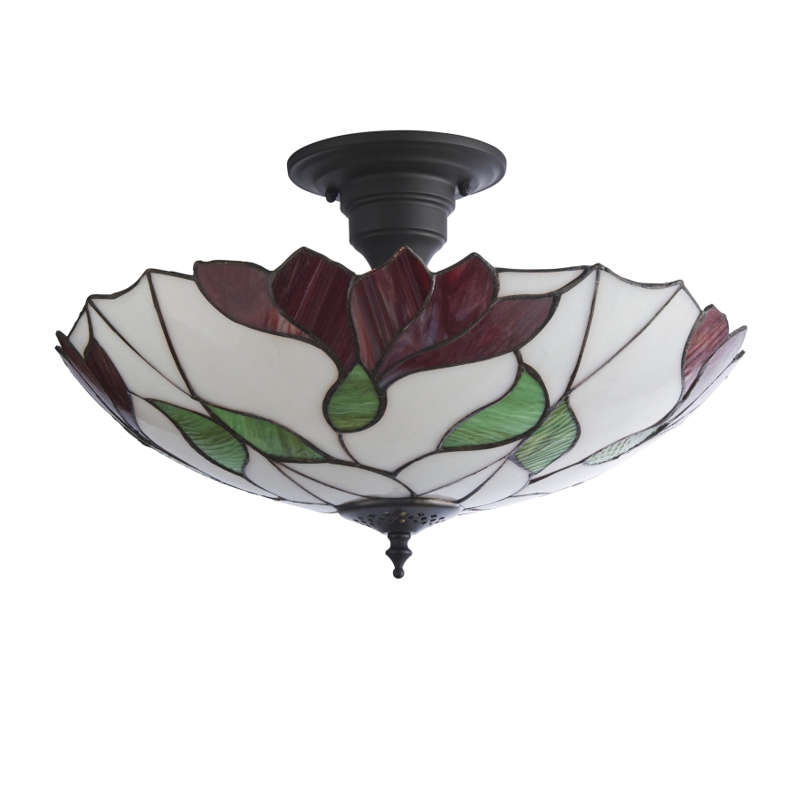 Endon 111896 - Přisazený lustr Tiffany BOTANICA 3xE27/10W/230V pr. 45 cm