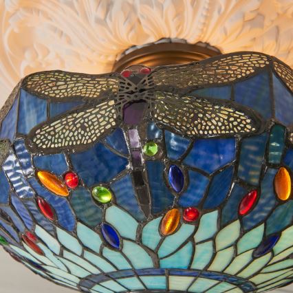 Endon 111897 - Přisazený lustr Tiffany DRAGONFLY 3xE27/10W/230V pr. 41 cm