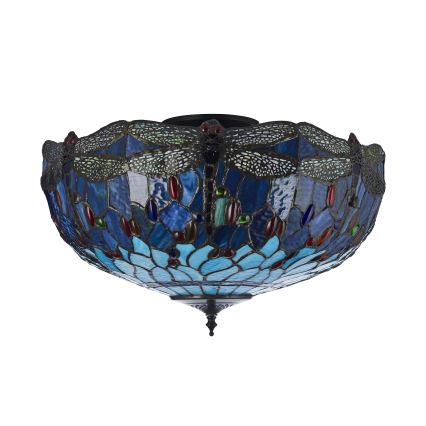 Endon 111899 - Stropní svítidlo Tiffany DRAGONFLY 3xE27/10W/230V pr. 50 cm