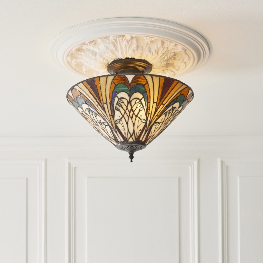 Endon 111905 - Přisazený lustr Tiffany HECTOR 3xE27/10W/230V pr. 40 cm