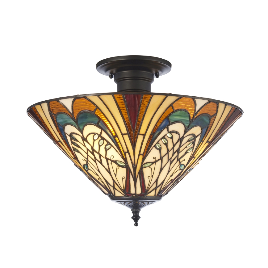 Endon 111905 - Přisazený lustr Tiffany HECTOR 3xE27/10W/230V pr. 40 cm