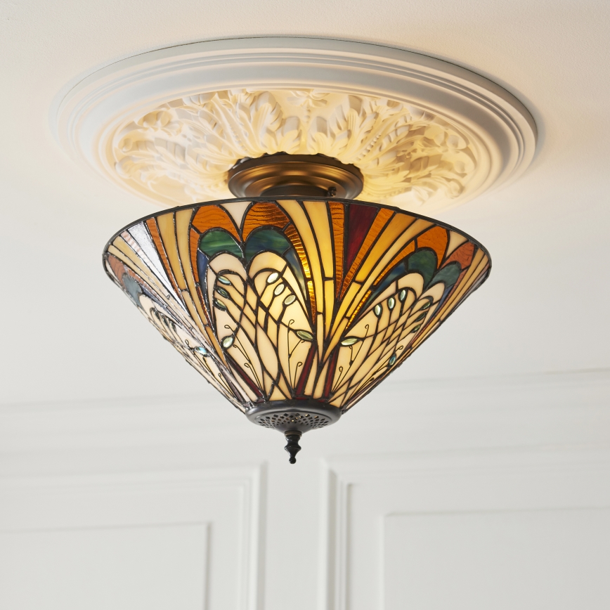 Endon 111905 - Přisazený lustr Tiffany HECTOR 3xE27/10W/230V pr. 40 cm