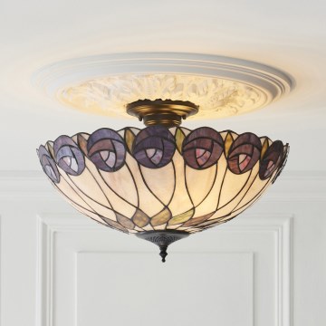 Endon 111906 - Přisazený lustr Tiffany HUTCHINSON 3xE27/10W/230V pr. 50 cm