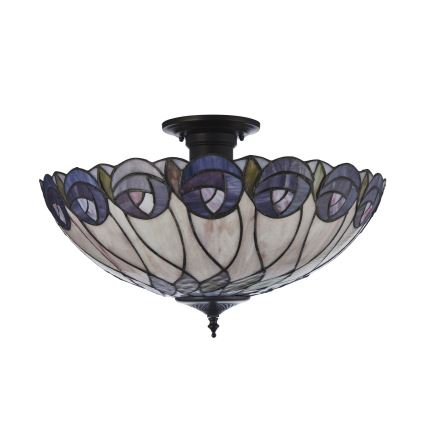 Endon 111906 - Přisazený lustr Tiffany HUTCHINSON 3xE27/10W/230V pr. 50 cm