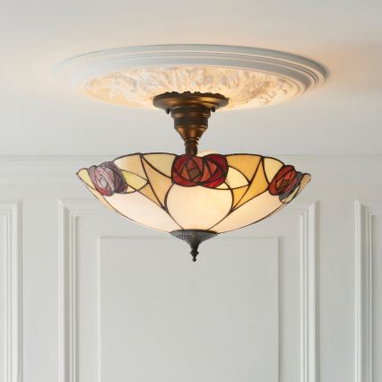 Endon 111907 - Přisazený lustr Tiffany INGRAM 3xE27/10W/230V pr. 45 cm
