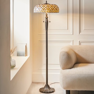 Endon 111921 - Stojací lampa Tiffany MILLE FEUX 2xE27/10W/230V pr. 45 cm