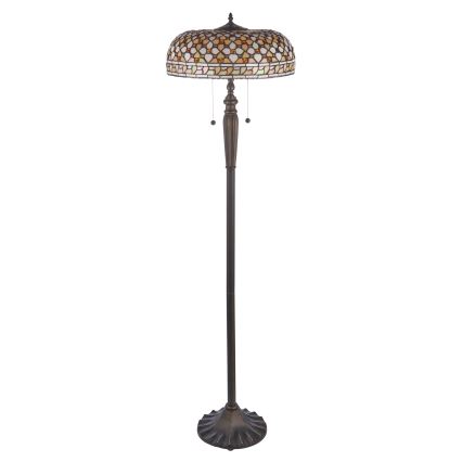 Endon 111921 - Stojací lampa Tiffany MILLE FEUX 2xE27/10W/230V pr. 45 cm