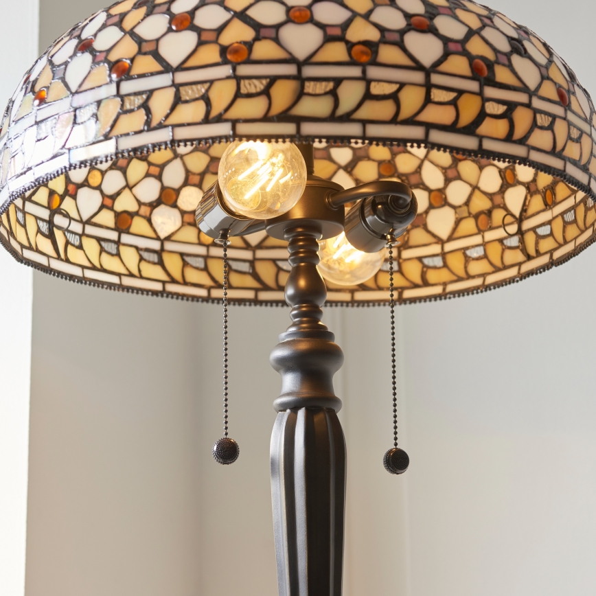 Endon 111921 - Stojací lampa Tiffany MILLE FEUX 2xE27/10W/230V pr. 45 cm