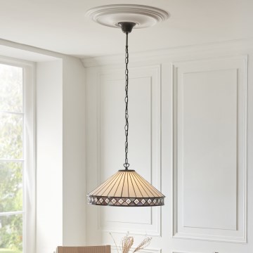 Endon 111961 - Lustr na řetězu Tiffany FARGO 3xE27/10W/230V pr. 50 cm