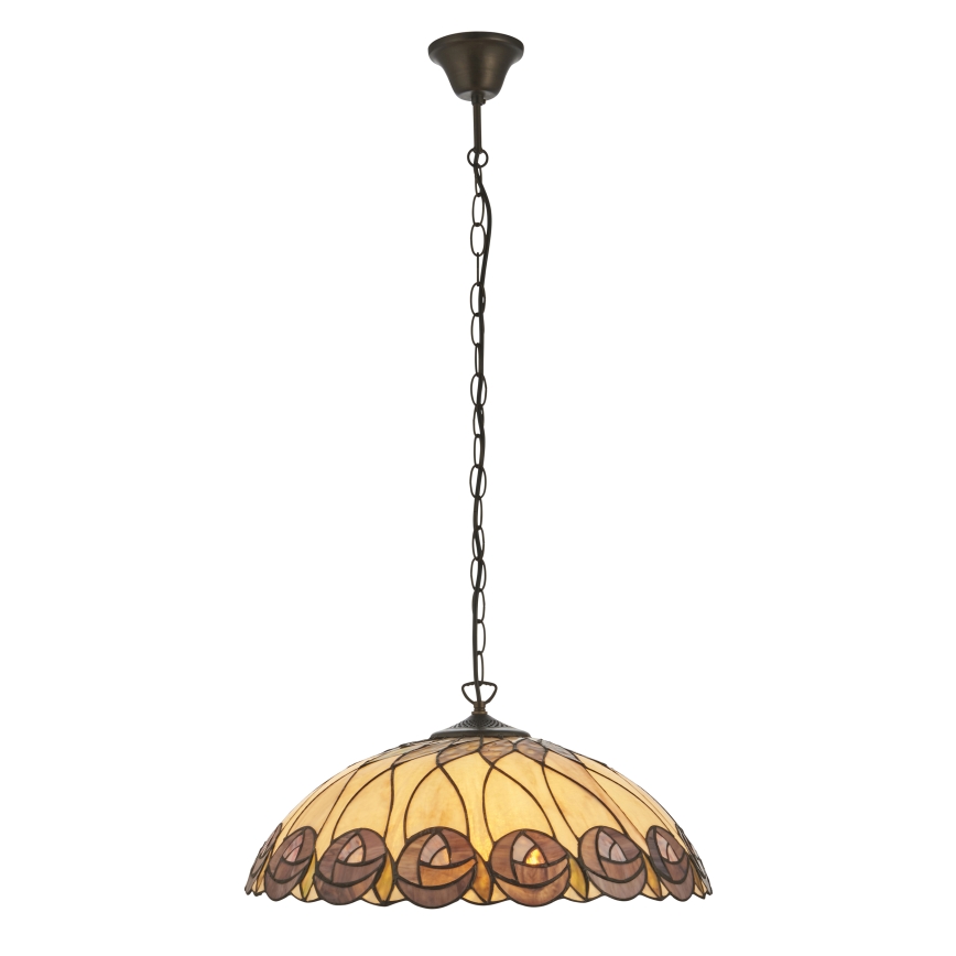 Endon 111985 - Lustr na řetězu Tiffany HUTCHINSON 3xE27/10W/230V pr. 50 cm