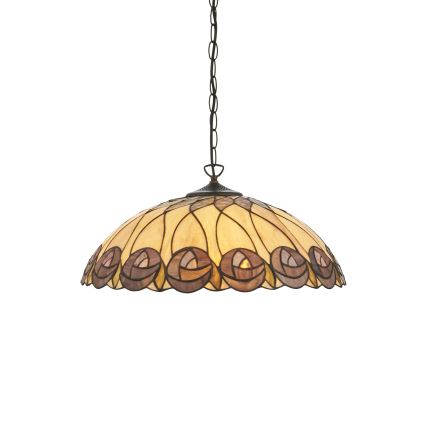 Endon 111985 - Lustr na řetězu Tiffany HUTCHINSON 3xE27/10W/230V pr. 50 cm