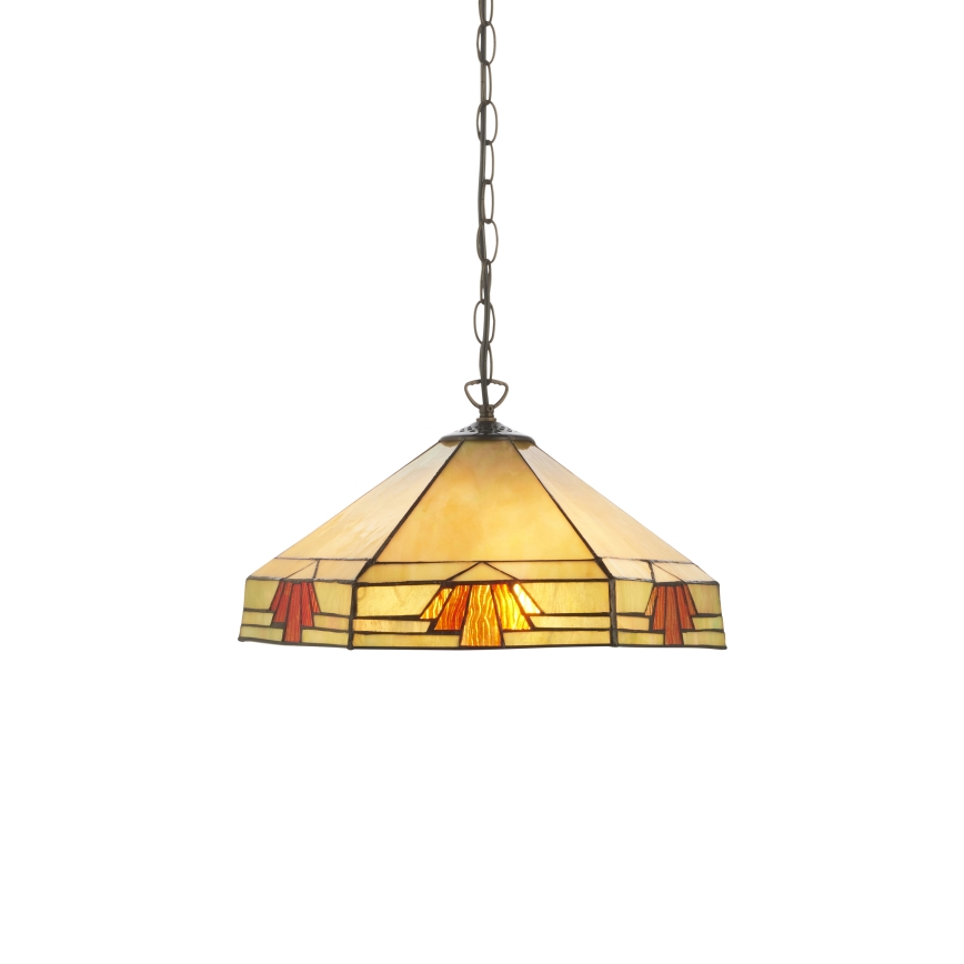 Endon 111989 - Lustr na řetězu Tiffany NEVADA 3xE27/10W/230V pr. 40 cm