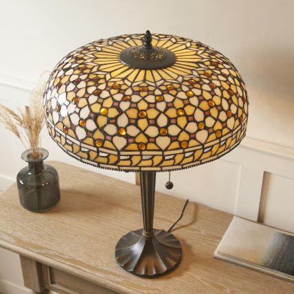Endon 112178 - Stolní lampa Tiffany MILLE FEUX 2xE14/40W/230V pr. 45 cm