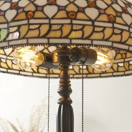 Endon 112178 - Stolní lampa Tiffany MILLE FEUX 2xE14/40W/230V pr. 45 cm