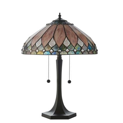 Endon 112183 - Stolní lampa Tiffany BROOKLYN 2xE14/10W/230V pr. 40 cm
