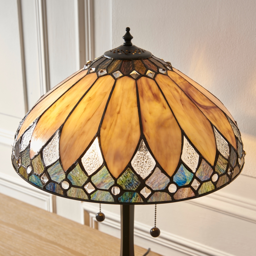 Endon 112183 - Stolní lampa Tiffany BROOKLYN 2xE14/10W/230V pr. 40 cm