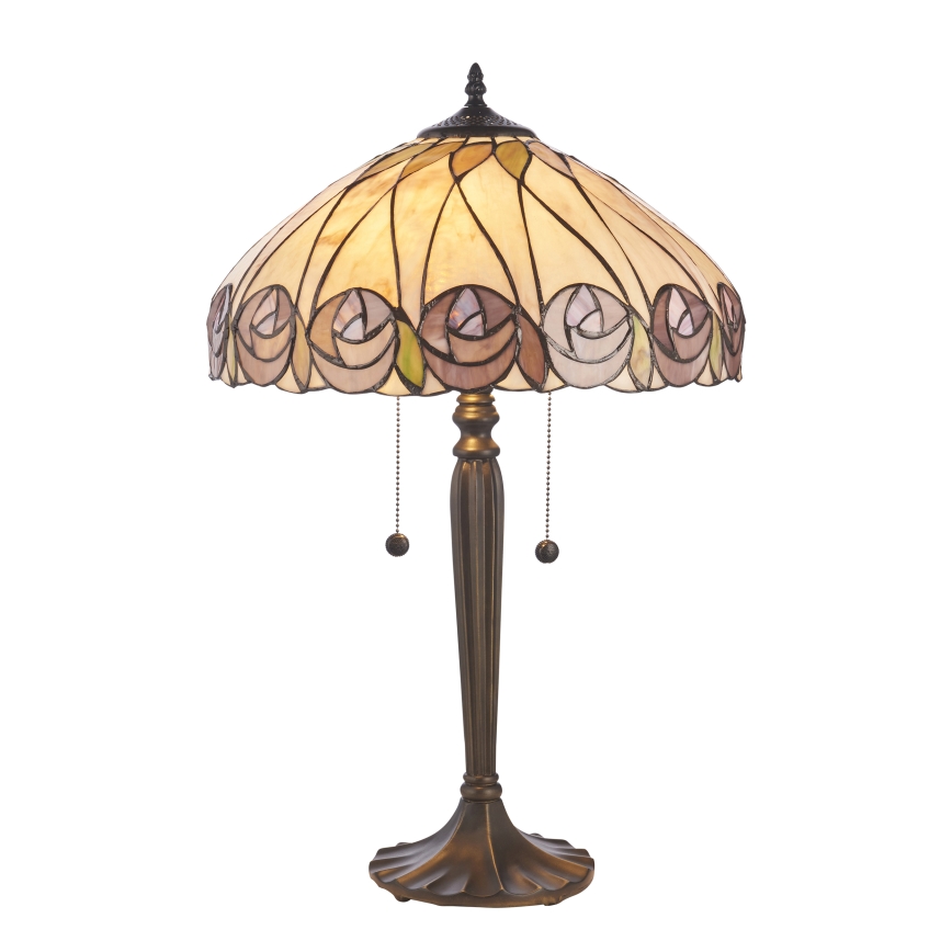 Endon 112184 - Stolní lampa Tiffany HUTCHINSON 2xE27/10W/230V pr. 40 cm