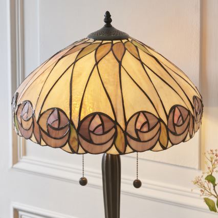 Endon 112184 - Stolní lampa Tiffany HUTCHINSON 2xE27/10W/230V pr. 40 cm