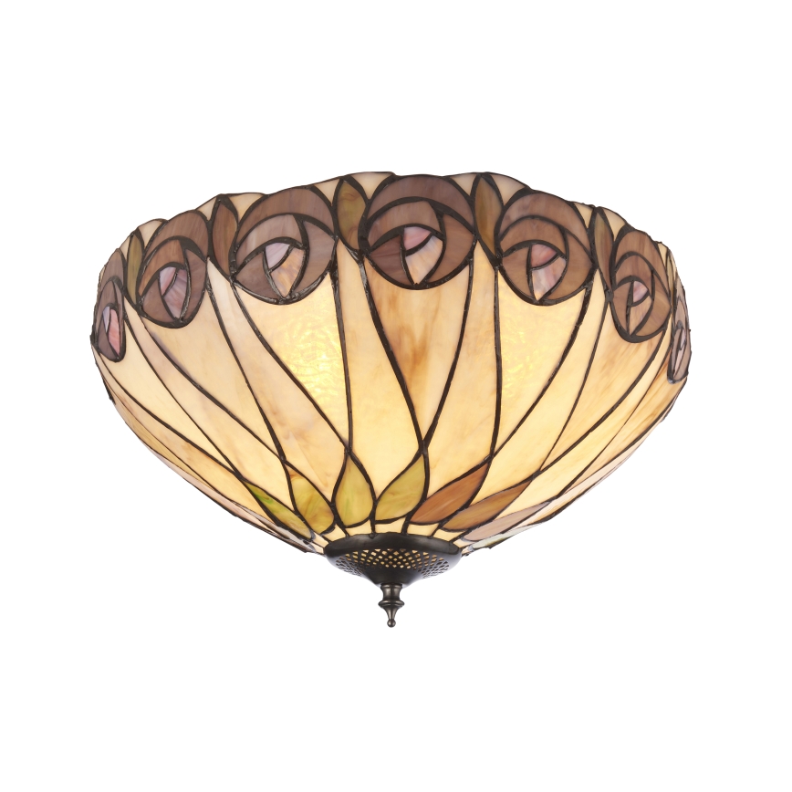 Endon 112188 - Stropní svítidlo Tiffany HUTCHINSON 2xE27/60W/230V pr. 40 cm