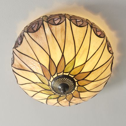 Endon 112188 - Stropní svítidlo Tiffany HUTCHINSON 2xE27/60W/230V pr. 40 cm