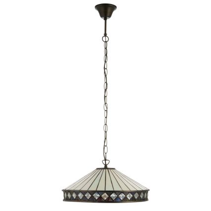 Endon 112196 - Lustr na řetězu Tiffany FARGO 1xE27/60W/230V pr. 41,5 cm