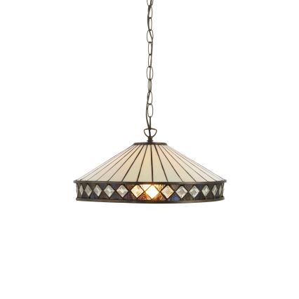 Endon 112196 - Lustr na řetězu Tiffany FARGO 1xE27/60W/230V pr. 41,5 cm