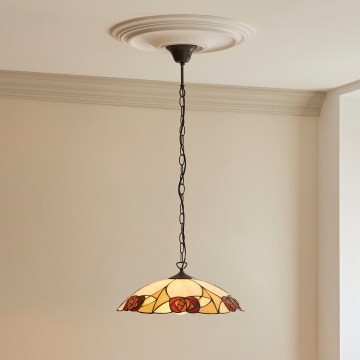 Endon 112197 - Lustr na řetězu Tiffany INGRAM 1xE27/60W/230V pr. 45 cm