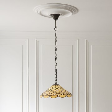 Endon 112226 - Lustr na řetězu Tiffany PEARL 1xE27/10W/230V pr. 37 cm