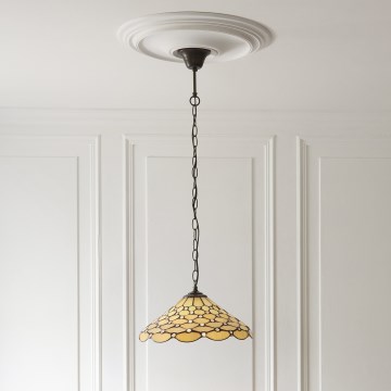Endon 112226 - Lustr na řetězu Tiffany PEARL 1xE27/10W/230V pr. 45 cm
