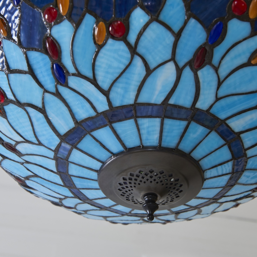 Endon 112250 - Lustr na řetězu Tiffany DRAGONFLY 3xE27/60W/230V pr. 50 cm