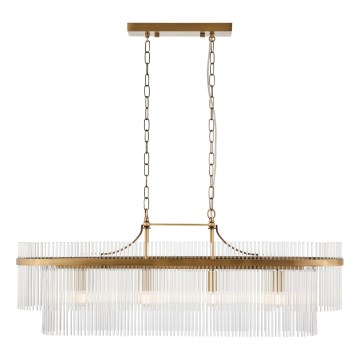 Endon 112573 - Lustr na řetězu MARIETTA 4xE14/6W/230V mosaz/čirá
