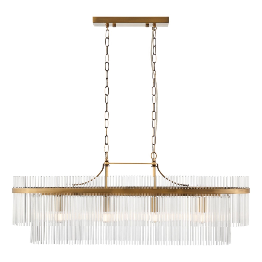 Endon 112573 - Lustr na řetězu MARIETTA 4xE14/6W/230V mosaz/čirá