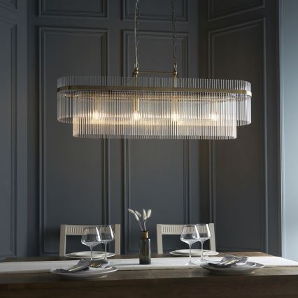 Endon 112573 - Lustr na řetězu MARIETTA 4xE14/6W/230V mosaz/čirá