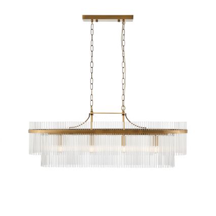 Endon 112573 - Lustr na řetězu MARIETTA 4xE14/6W/230V mosaz/čirá