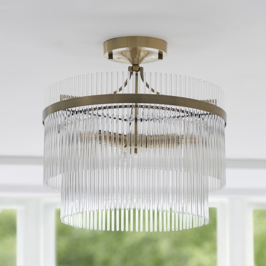 Endon 112575 - Přisazený lustr MARIETTA 3xE14/7W/230V mosaz/čirá
