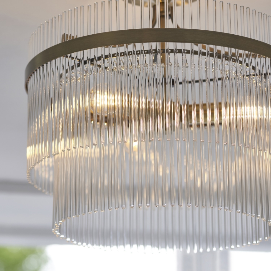 Endon 112575 - Přisazený lustr MARIETTA 3xE14/7W/230V mosaz/čirá