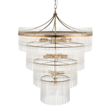 Endon 112576 - Lustr na řetězu MARIETTA 16xE14/6W/230V mosaz/čirá