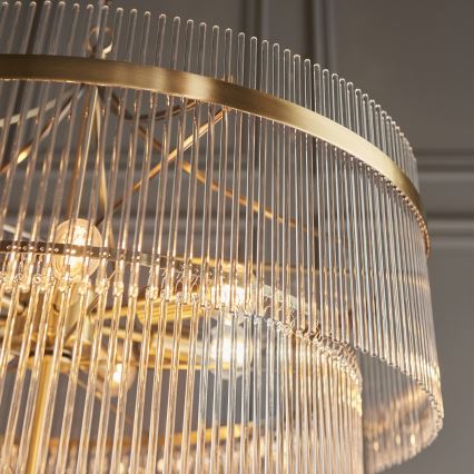 Endon 112576 - Lustr na řetězu MARIETTA 16xE14/6W/230V mosaz/čirá
