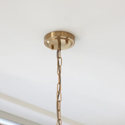 Endon 112859 - Lustr na řetězu HARLOW 1xE27/10W/230V mosaz