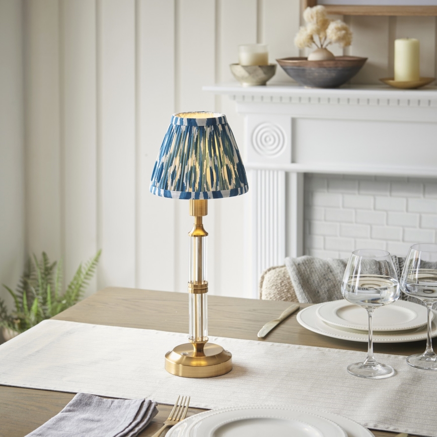 Endon 114846 - LED Stmívatelná nabíjecí stolní lampa MORTON LED/1,5W/5V 3600 mAh mosaz/modrá
