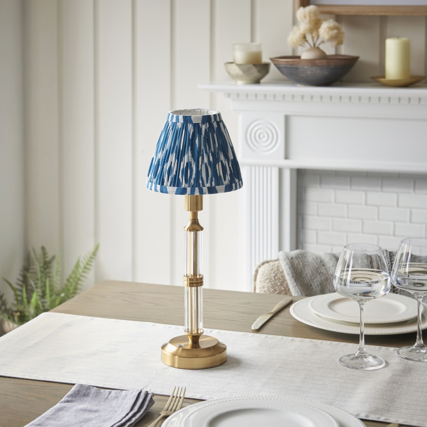 Endon 114846 - LED Stmívatelná nabíjecí stolní lampa MORTON LED/1,5W/5V 3600 mAh mosaz/modrá